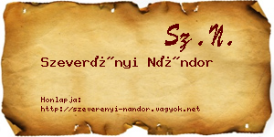 Szeverényi Nándor névjegykártya