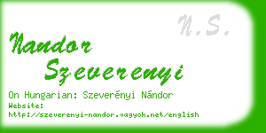 nandor szeverenyi business card