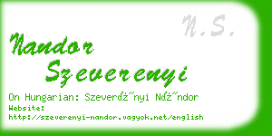 nandor szeverenyi business card